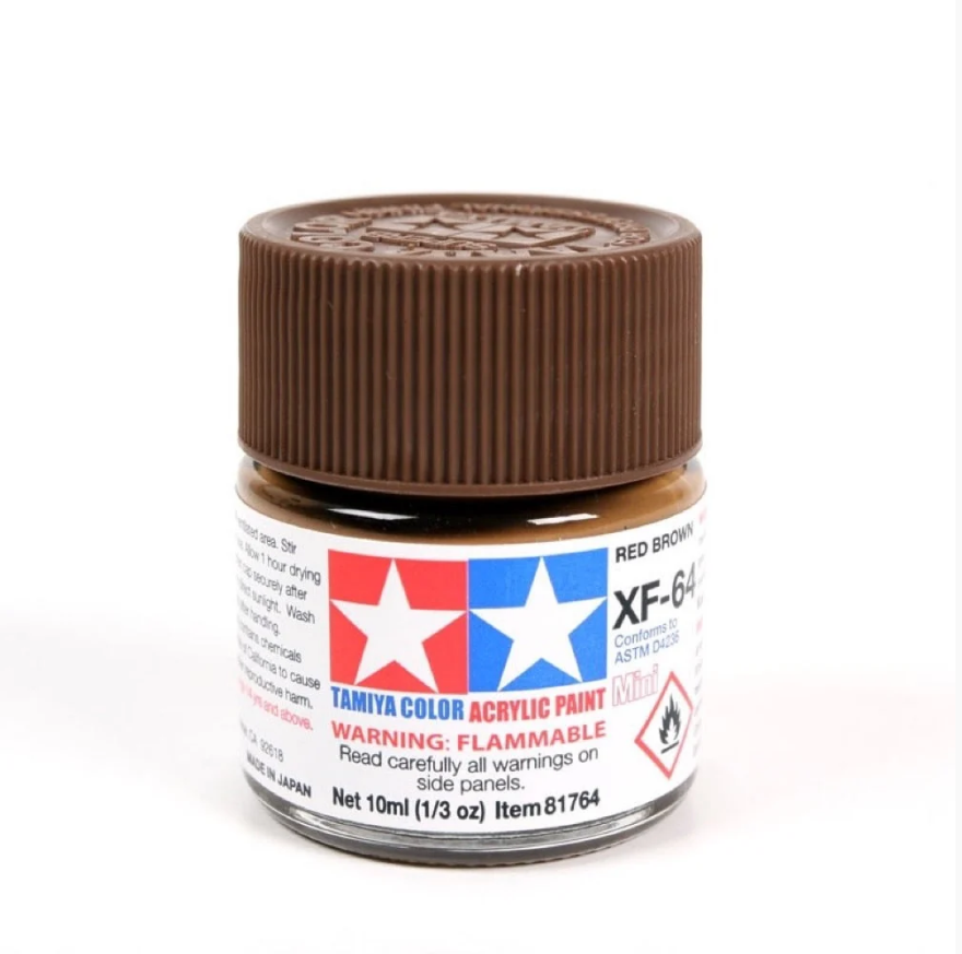 Tamiya 81764 Acrylic Paint XF-64 Flat Red Brown 10ml